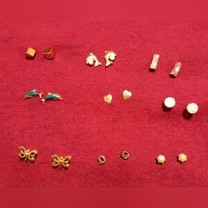 Vintage Petite Post Earrings - 9 pair lot